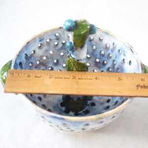 Blueberry Themed Berry Bowl, Thrown Stoneware image 8