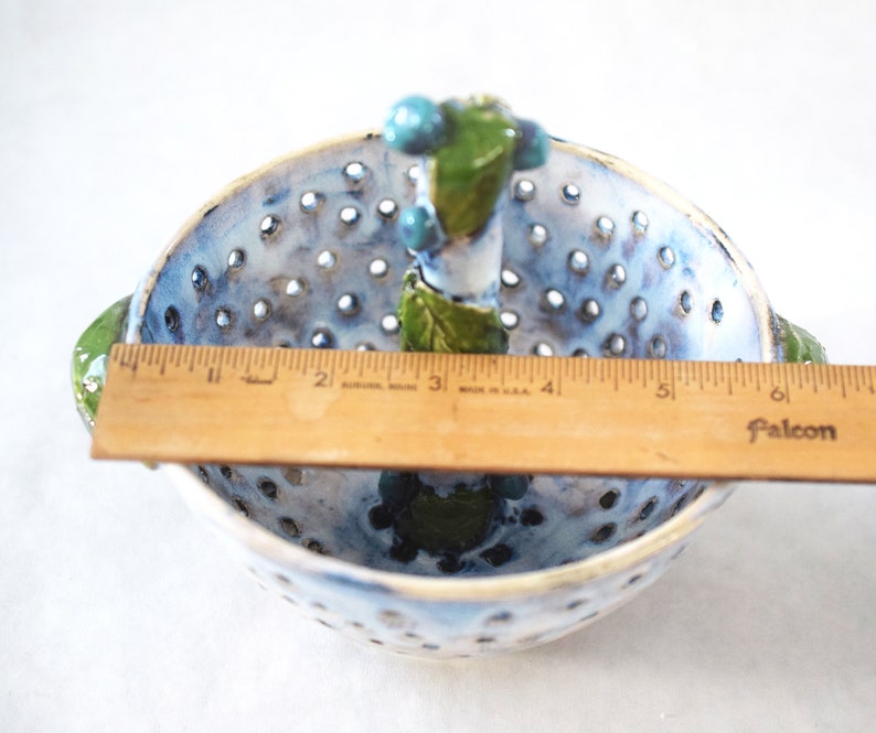 Blueberry Themed Berry Bowl, Thrown Stoneware image 8