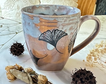 Ginkgo Leaf Stoneware Mug