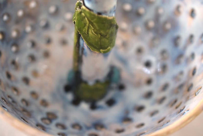 Blueberry Themed Berry Bowl, Thrown Stoneware image 5