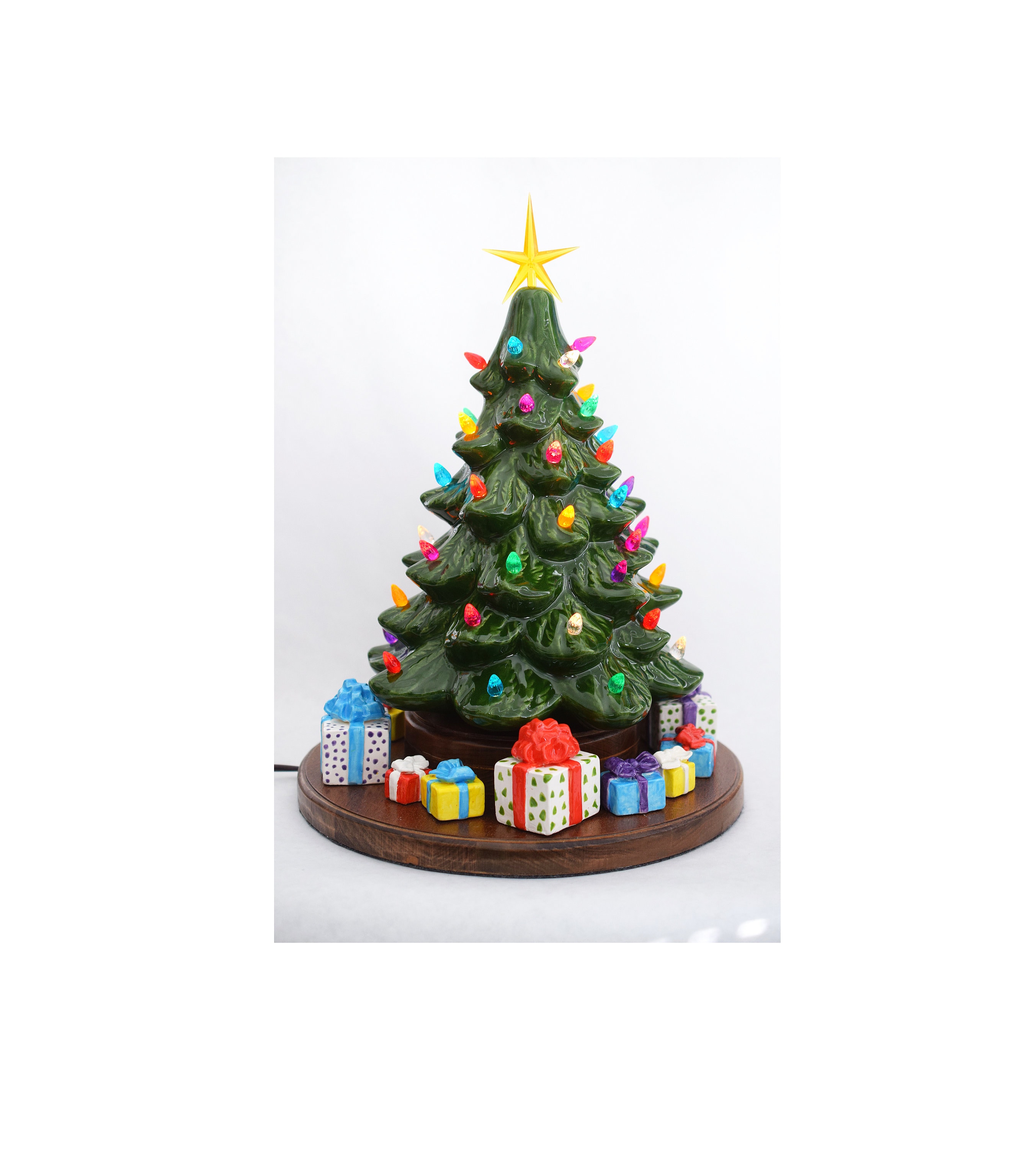 Light up Ceramic Christmas Tree With Ceramic Presents and Etsy
