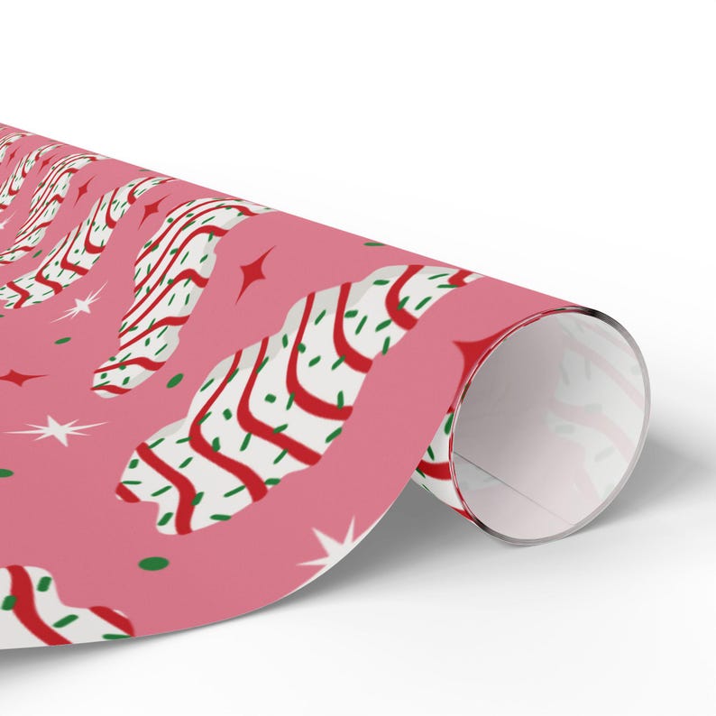 Presentpapper till julgranstårtor | Presentpapper för högtider | Retro julklappspapper | Presentpapper med julmotiv bild 6