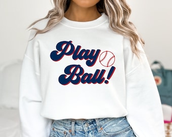 Retro Play Ball Sweatshirt, Baseball Mom Crewneck