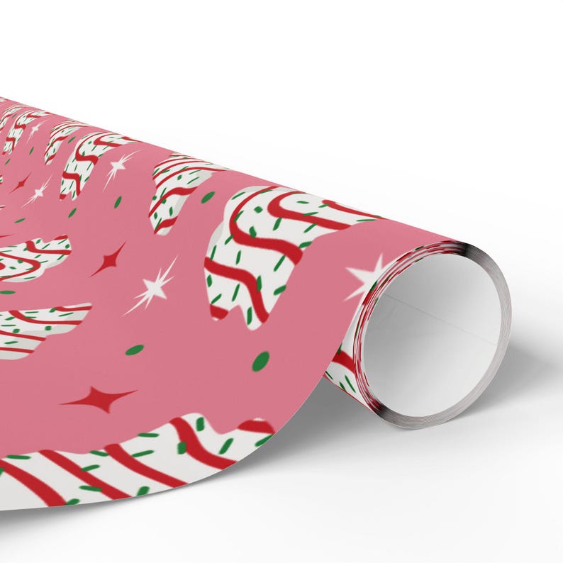 Presentpapper till julgranstårtor | Presentpapper för högtider | Retro julklappspapper | Presentpapper med julmotiv bild 10