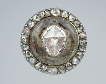 Antique Georgian 10k Rose Gold Diamond Hair Memento Mori Ring - Size 6.75