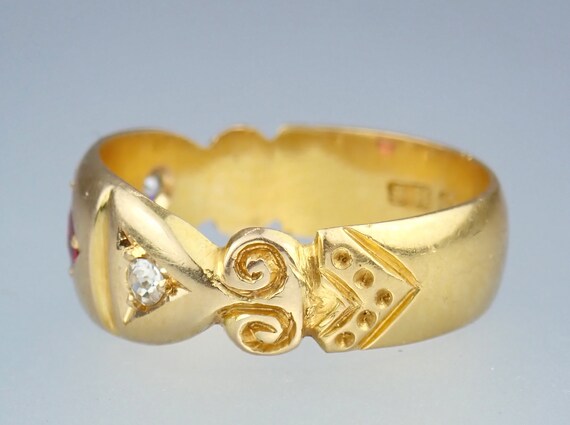 Glowing Antique Victorian Solid 22k & 18k Gold Bu… - image 4