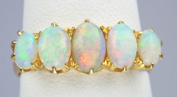 Breathtaking Antique Victorian Solid 18k Gold 5-S… - image 8