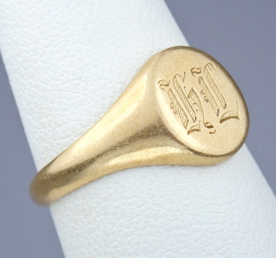 Fantastic Antique Victorian Solid 18k Gold Signet… - image 5