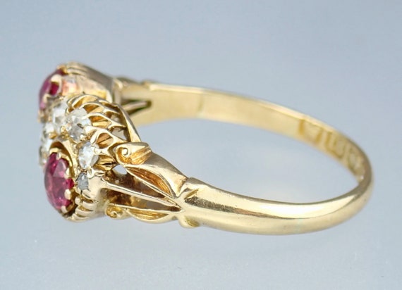 Romantic Antique Victorian Solid 18k Gold Ruby & … - image 8