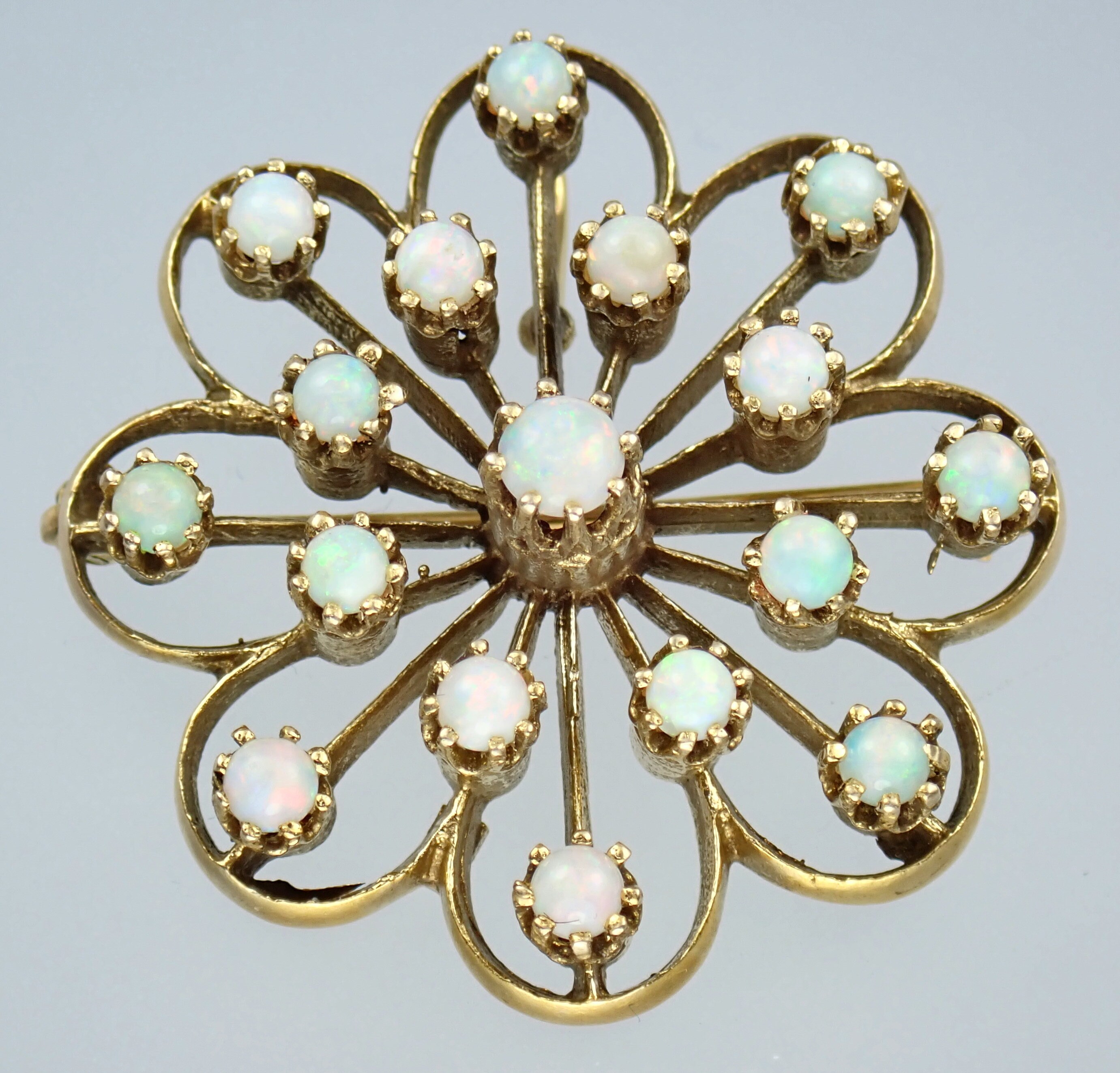 Fabulous Antique Victorian Solid 14k Gold Opal Cluster Fabulous Antique Victorian Solid 14k Gold Opal Cluster