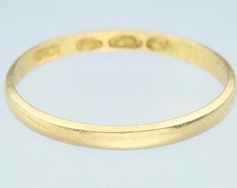 Antique 22k Gold Victorian Wedding Band Ring - 1837, Size 5.5