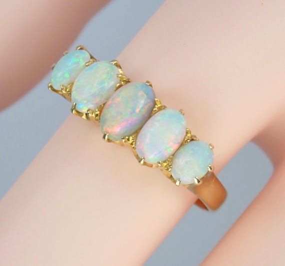 Breathtaking Antique Victorian Solid 18k Gold 5-S… - image 6