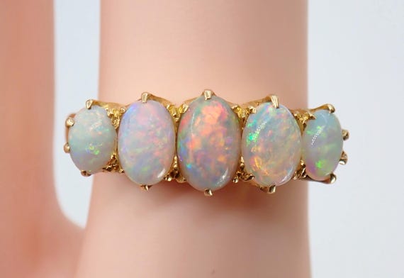 Breathtaking Antique Victorian Solid 18k Gold 5-S… - image 4