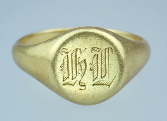 Fantastic Antique Victorian Solid 18k Gold Signet… - image 10