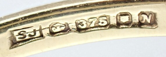 Vintage 9k Gold Ruby Diamond Floral Ring - London… - image 7