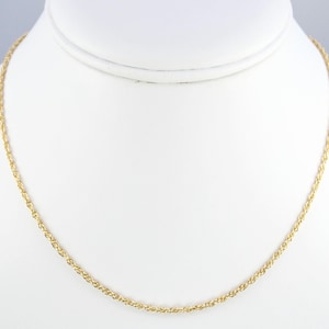 Vintage 9k Yellow Gold Rope Twist Chain Link Necklace - 16&#39;&#39;