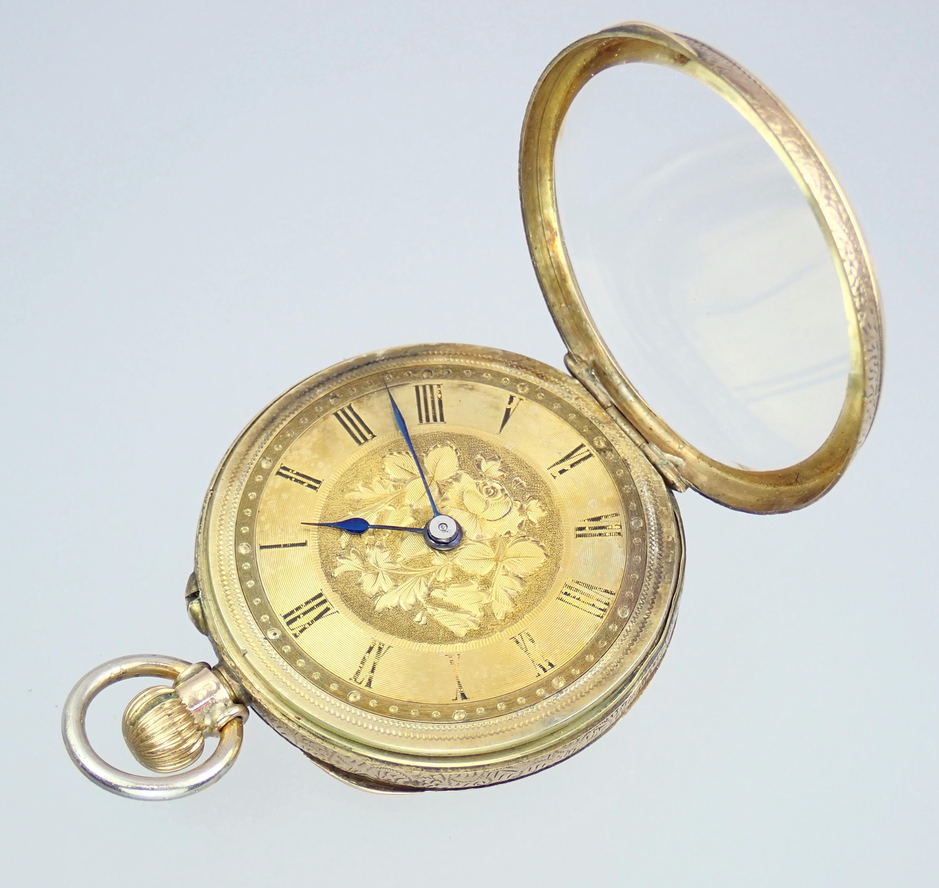 Montre De Poche Ancienne Dimier Frères Or 14 Carats – Mécanique, état De Marche