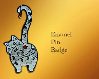 Cat Lover Stocking Filler, Secret Santa, Enamel Pin Badge. 'You got pinned!' Gift for her Stocking Stuffer Xmas Eve Box, Gift