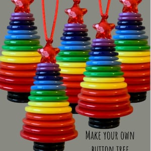 Xmas Craft Activity Decoration.  Stocking Filler Xmas Eve Box Filler Advent Calendar Filler Christmas Gift. Make your Own Button Tree