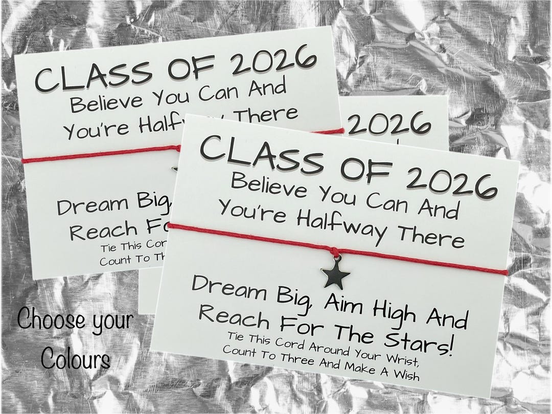 Class of 2026 Wish Bracelets, Stainless Steel Charm, Student Leavers ...