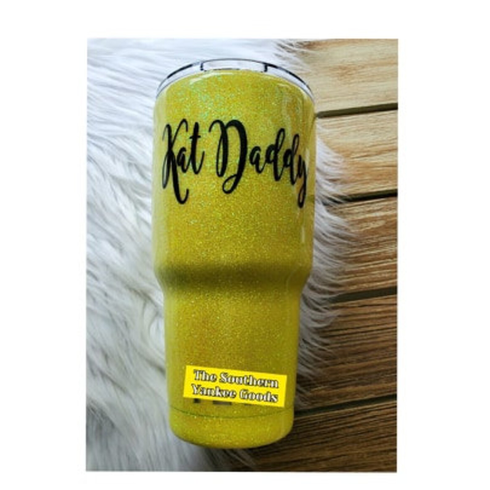 Glitter Tumbler Yellow Glitter Cup Personalized Tumbler Etsy