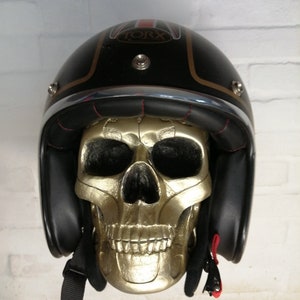 Skull motorcycle helmet holder