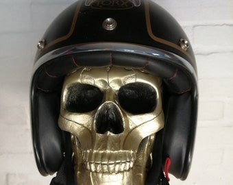 Porte casque moto tete de Mort "