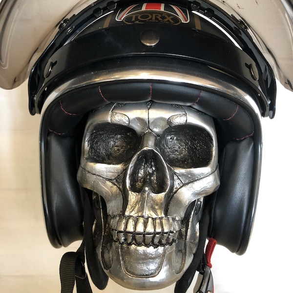Porte Casque Moto Skull Tete de Mort St Valentin