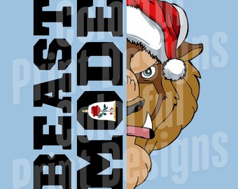 Santa Beast Mode PNG DTF/Sublimation Design