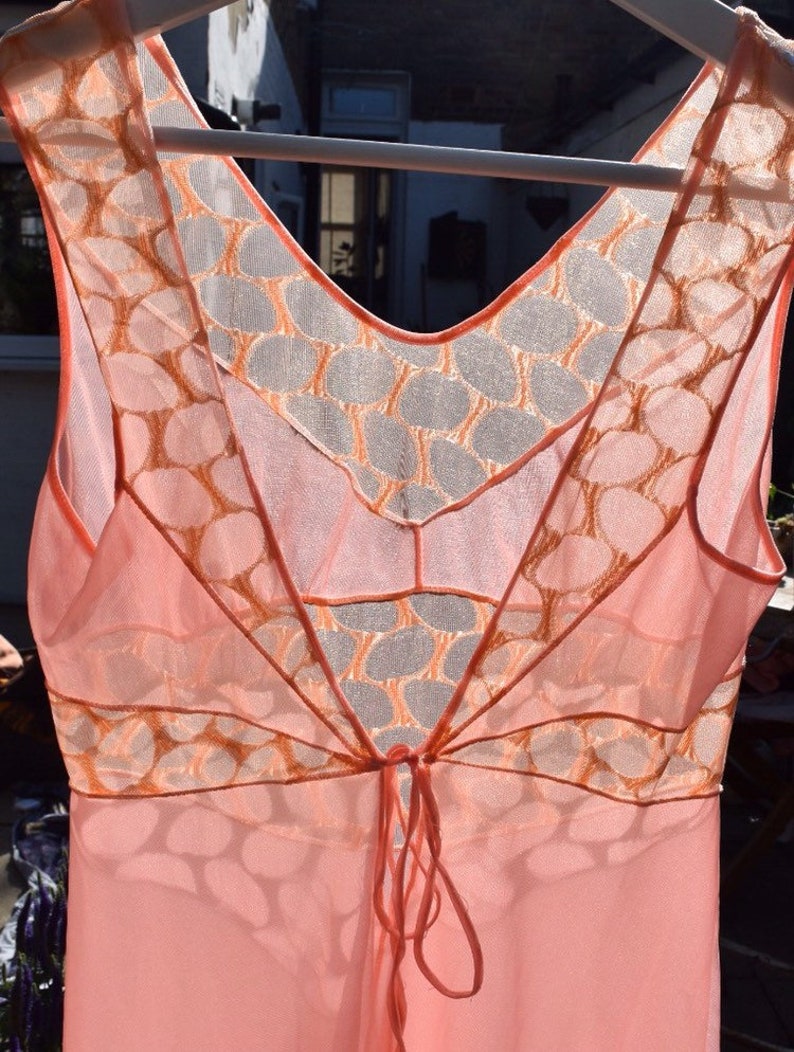 Unusual 1960s Powder Pink Maxi Slip Dress with Cutout Detail