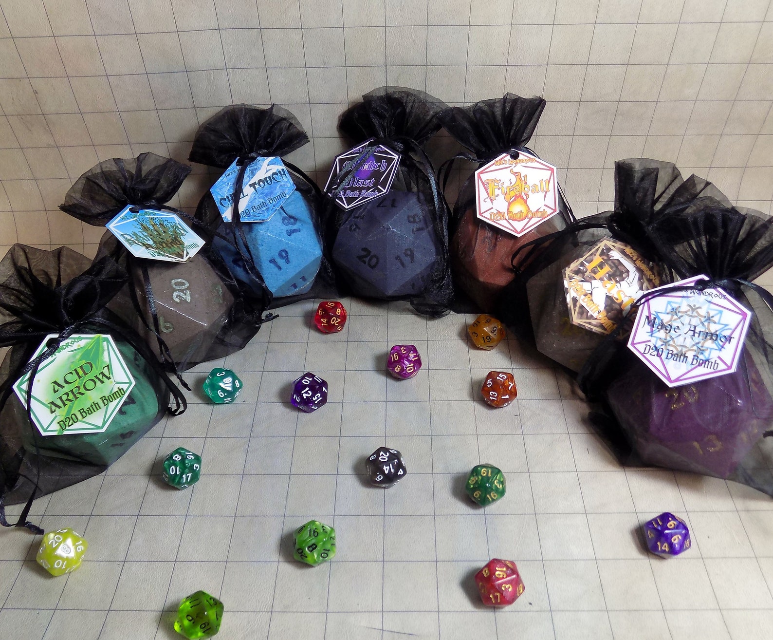 D20 Bath Bombs DnD Spell Scents Handmade Shea Enriched | Etsy