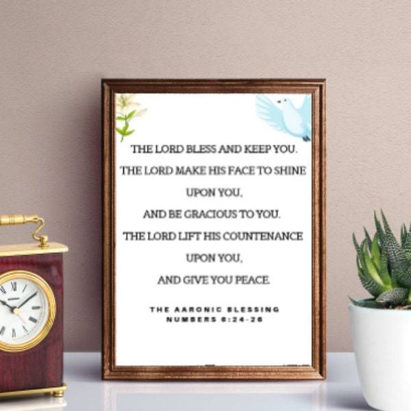 Aaronic blessing, biblical art, messianic art, lord bless you, art printable,priestly blessing, digital art, wall printable