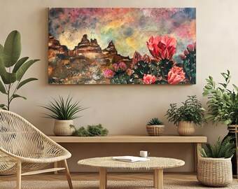 Rosa del desierto - 24” x 36” técnica mixta sobre lienzo