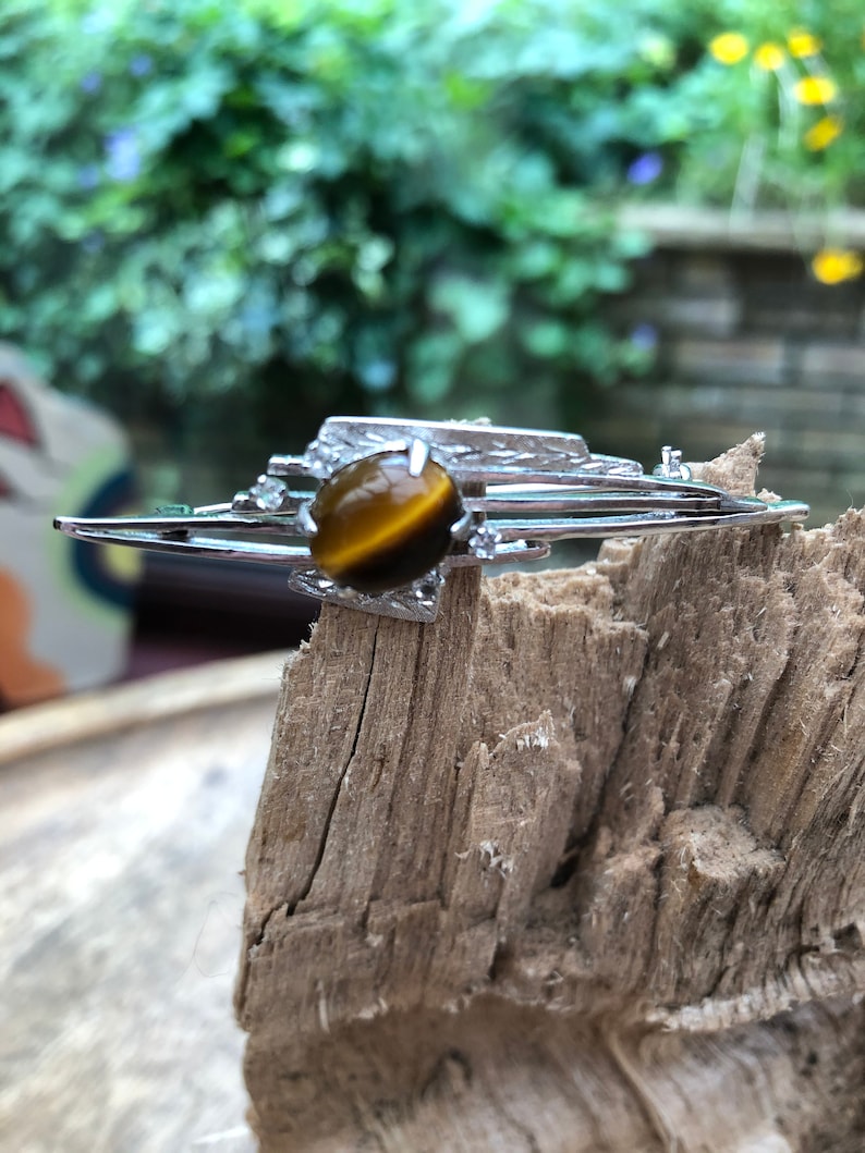 Tigers Eye Sterling Silver Brooch