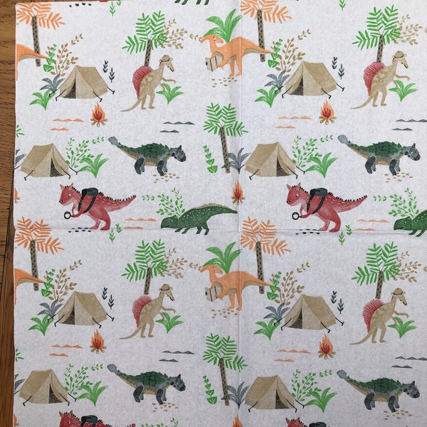 FOUR  dinosaur Napkins - for decoupage, collage , mixed media and so much more....