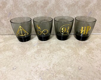 HP whiskey glasses
