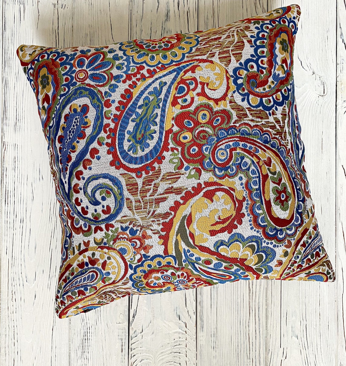 Paisley Decorative pillows for couch Jacquard pillow cover Etsy