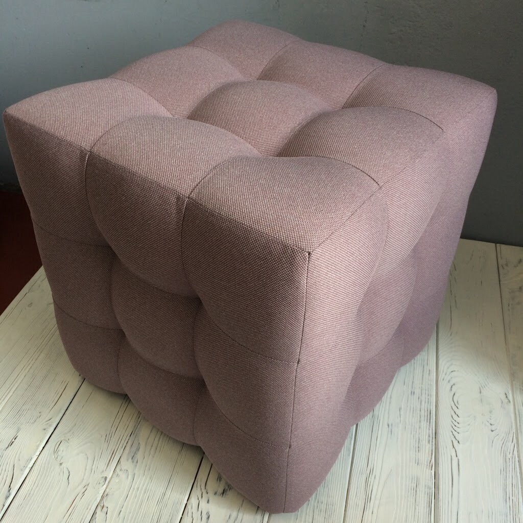 Square pouf Ottoman Pouf Padded stool Square handmade pouf Etsy