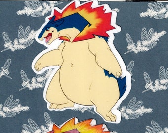 Typholosion Vinyl Sticker + Holographic Shiny Alt