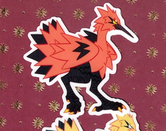 Galarian Zapdos Vinyl Sticker + Holographic Shiny Alt