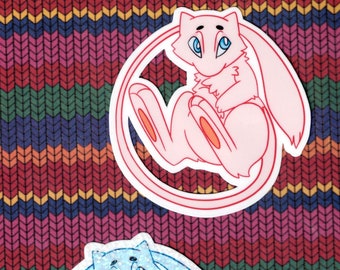 Mew Vinyl Sticker + Holographic Shiny Alt
