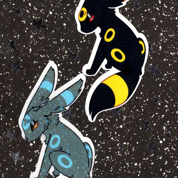 Sticker vinyle Pokemon Eeveelution Umbreon + variante holographique brillante