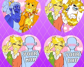 Deltarune Chapter 5 Ships 2.25'' Pinback Heart Buttons