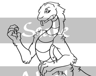 P2U Snake Furry Adoptable Adopt Base Lineart