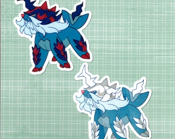 Hisuian Samurott Vinyl Sticker + Holographic Shiny Alt