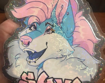 Custom Furry/OC Name Badge Commission + Holographic Options