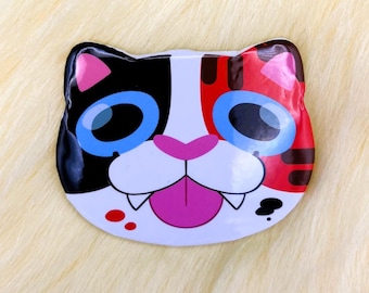 Calico Cat Head Shaped 2.5'' Button