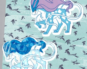Suicune vinylsticker + holografisch glanzend Alt