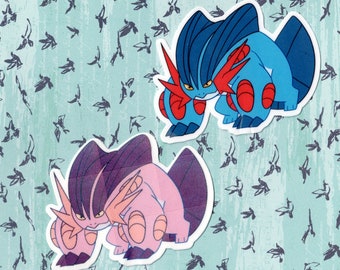 Mega Swampert Vinyl Sticker + Holographic Shiny Alt