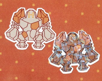 Regirock Pokemon Vinyl Sticker + Shiny Holographic Variant